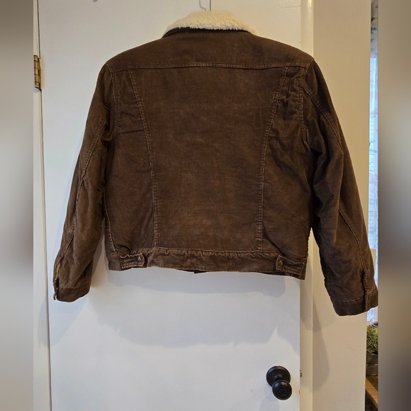 VTG 70s Levis Corduroy Sherpa Lined Jacket Brown Mens 44 - Picture 3 of 14